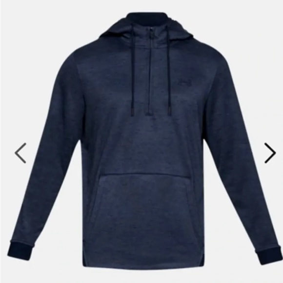 Under Armour Other - Under Armour Fleece Armour 1/2 Zip Hoodie sz XL 1329808 408 academy blue